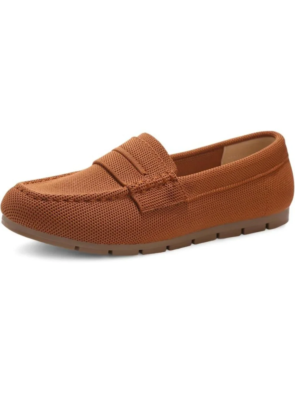 Women's Brown Mesh Comfortable Slip on Dressy Casual Walking Loafer Flat Shoes